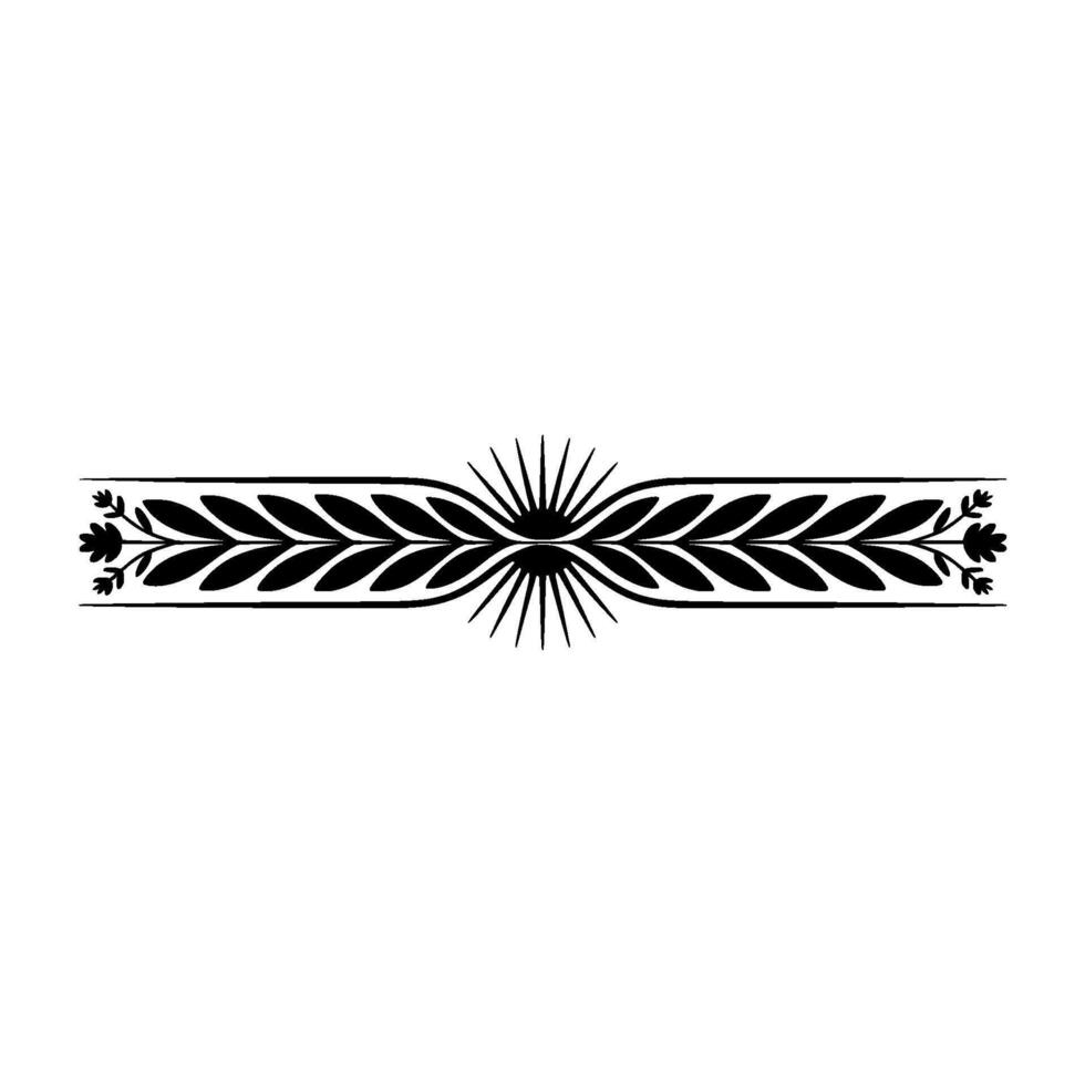 Elegant Botanical Divider, Vintage Style Illustration, Symmetry vector