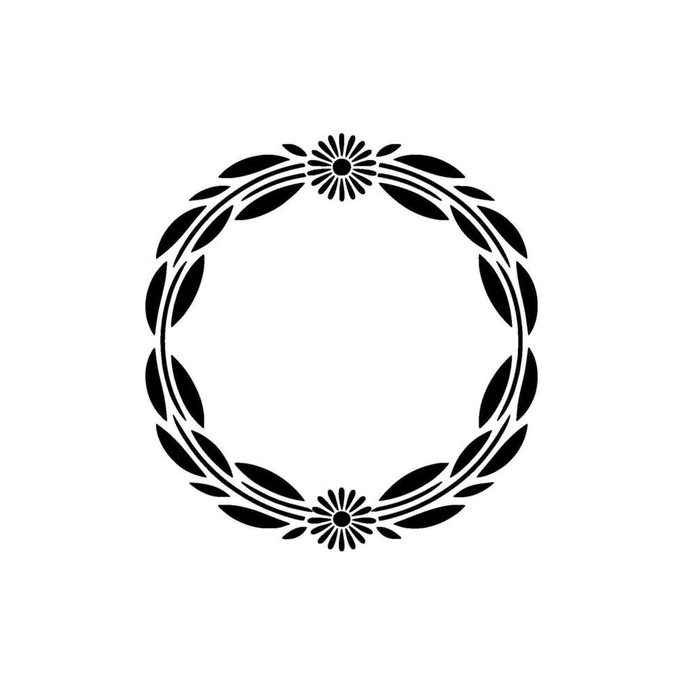 Stylized Laurel Wreath Border, Minimalist vector