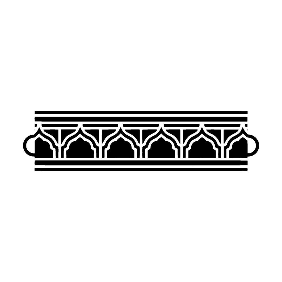 Intricate Gothic Arch Border, Black White vector