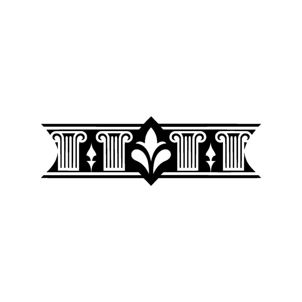 Art Deco Floral Border, Elegant Ornamentation vector