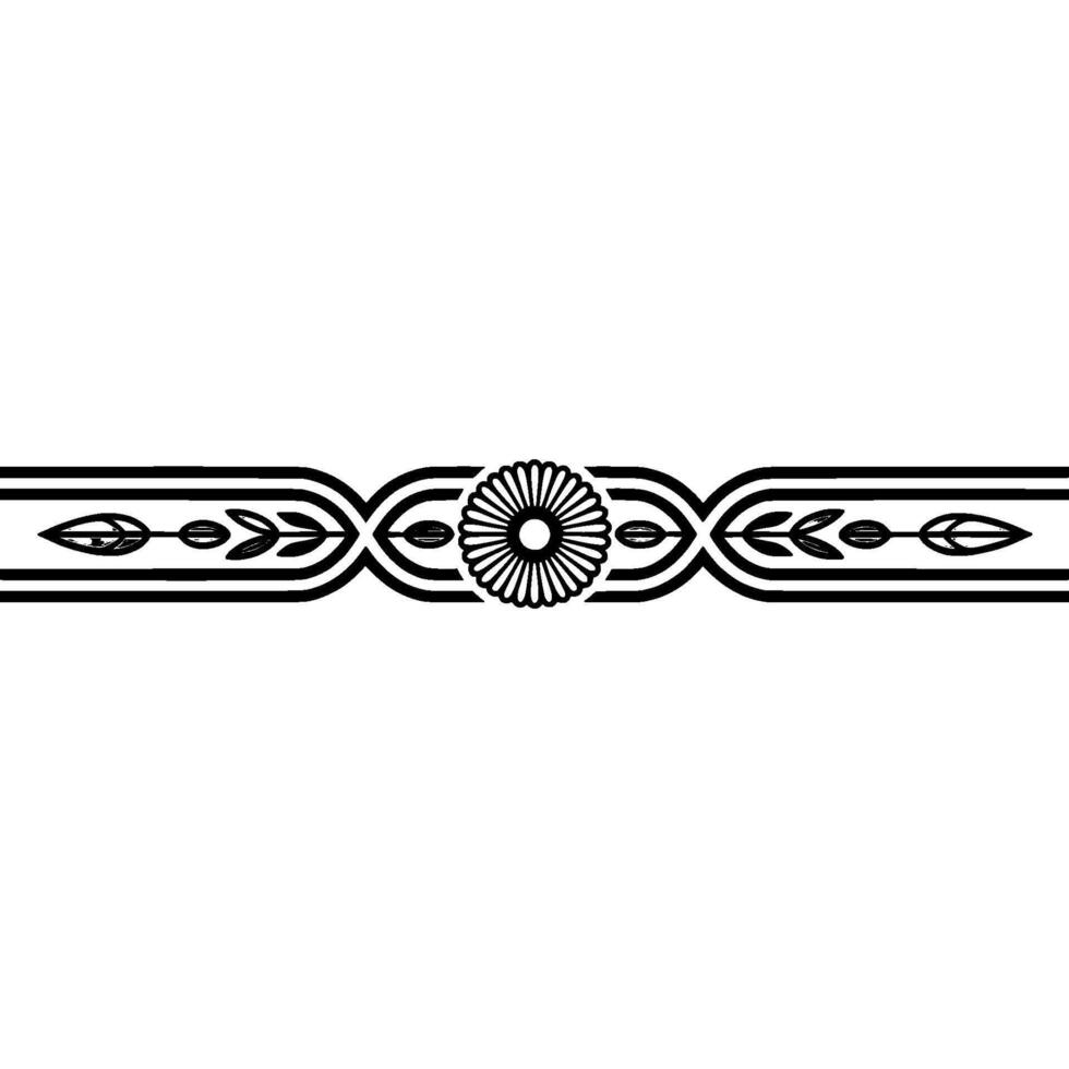 Art Deco Floral Border Stylized Element vector