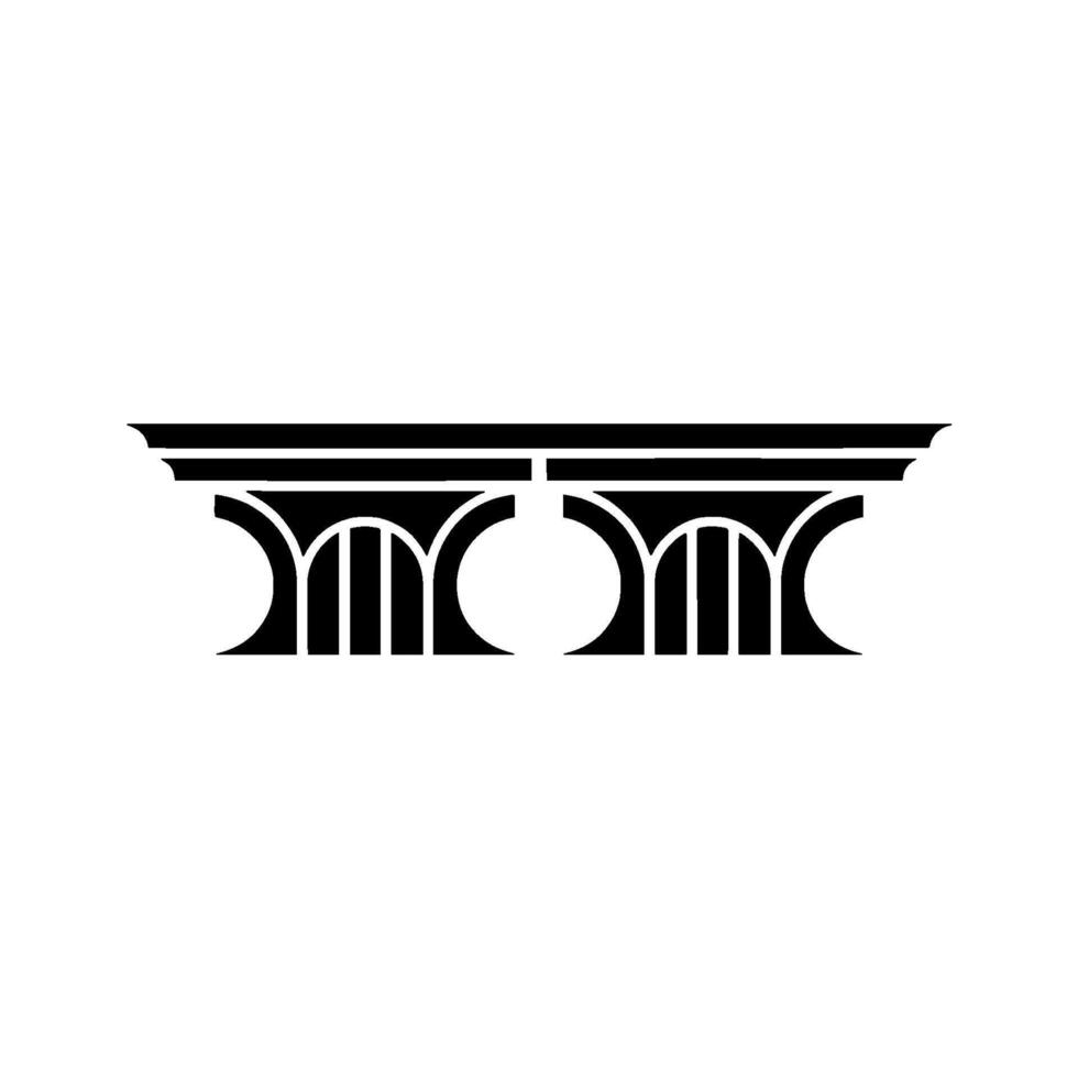 Geometric Temple Pillars, Minimalist , Modern Emblem vector