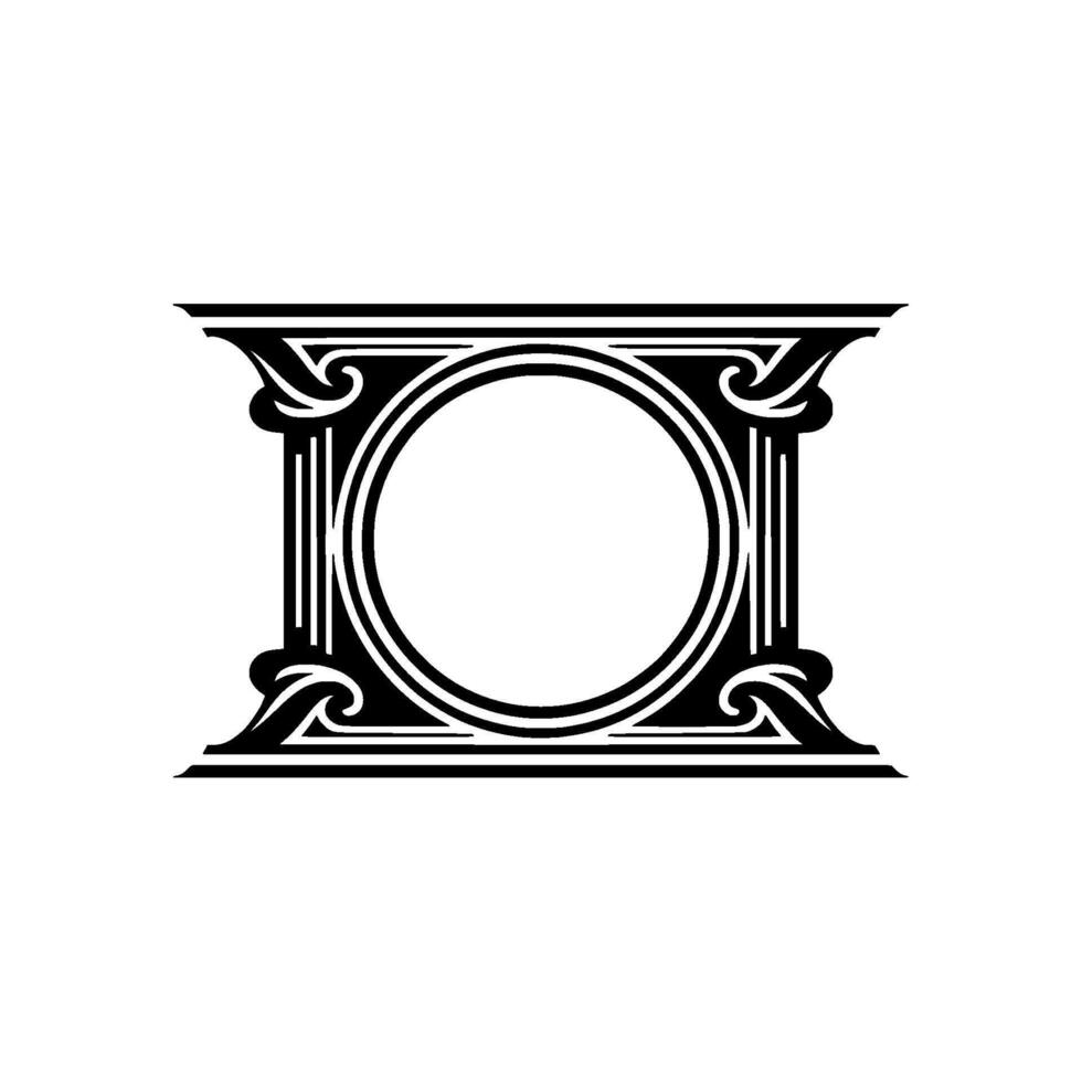 Ornate Circular Emblem, Vintage , Elegant Typography vector