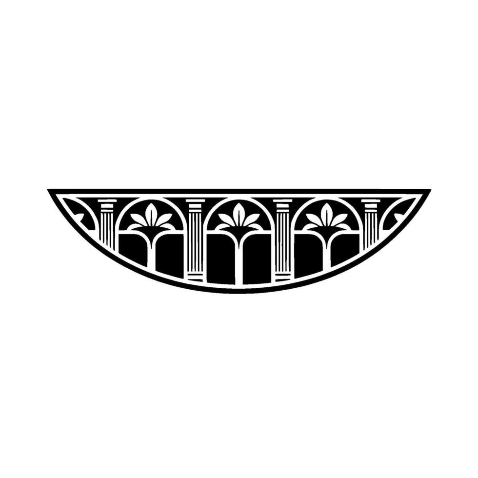 Art Deco Archway with Floral Columns - Elegant Element vector