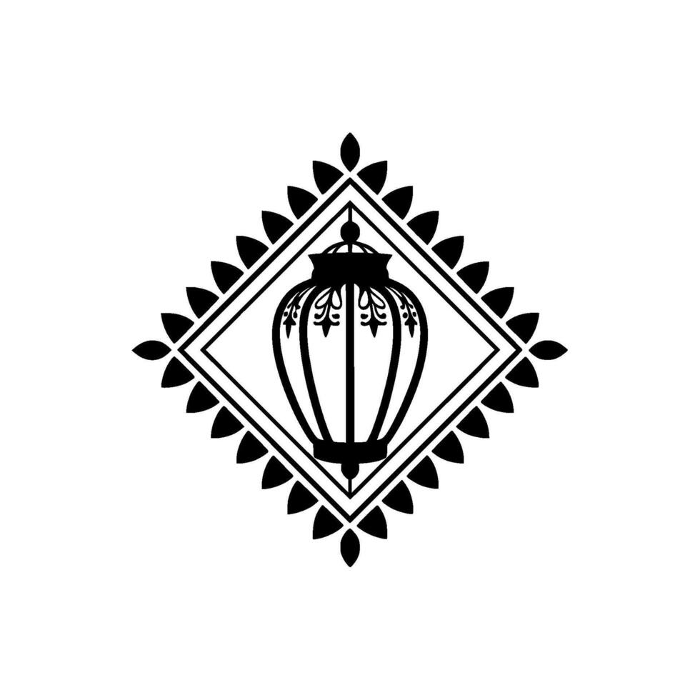Elegant Lantern Emblem, Vintage Style, Decorative, Geometric vector