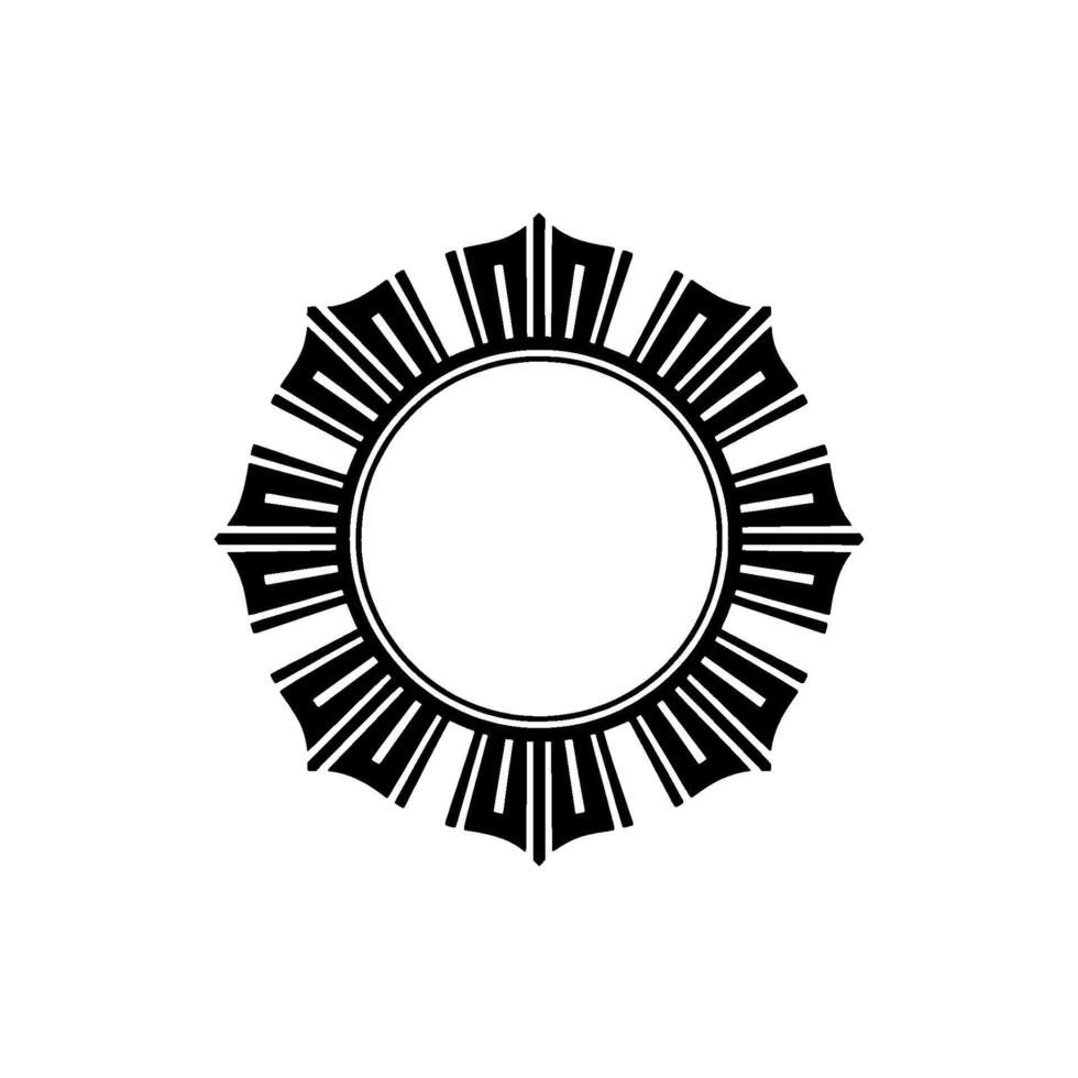 Geometric Sun Frame, Art Deco Style, Circle vector