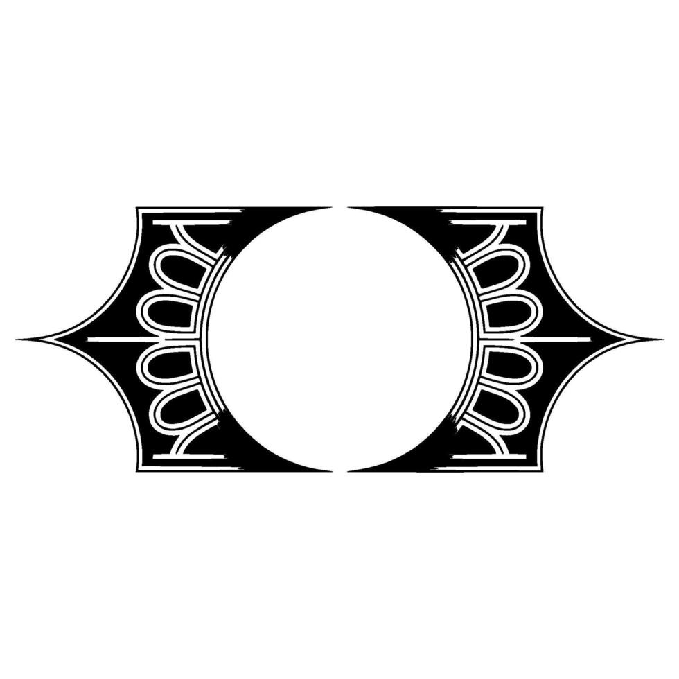 Geometric Moon Emblem, Minimalist , Shadowed Outline vector