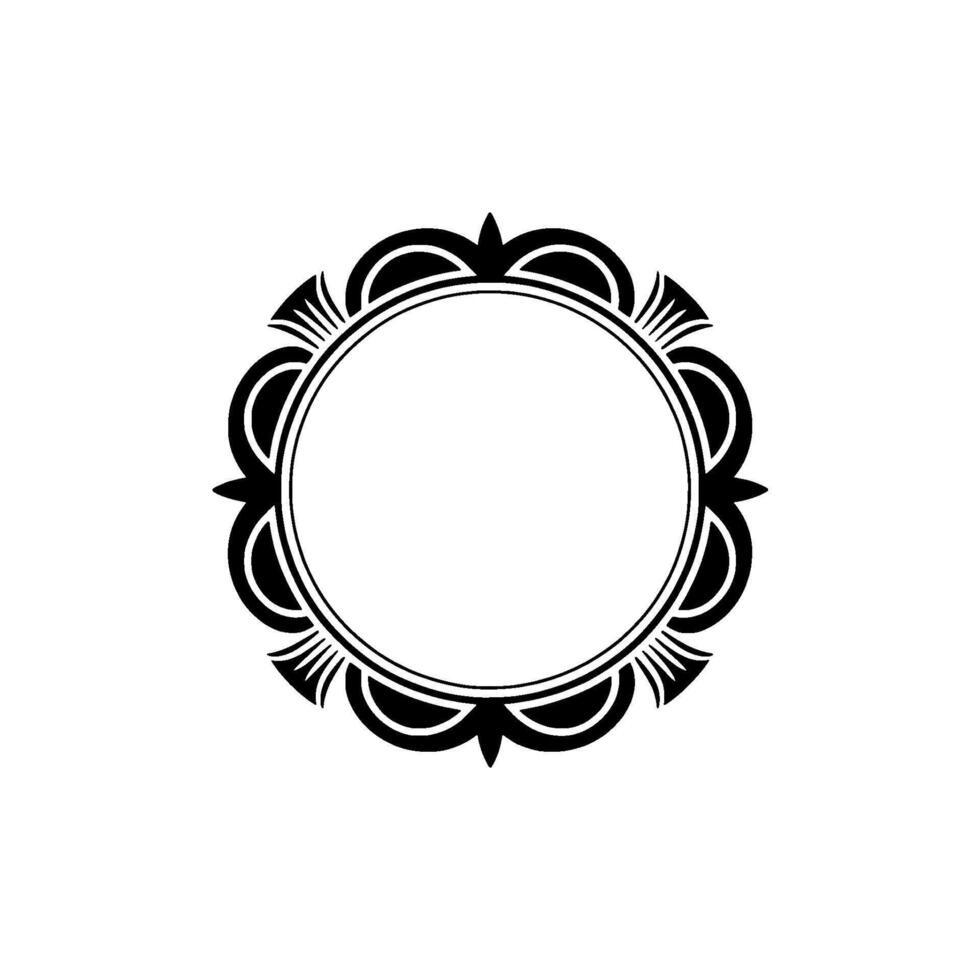 Intricate Black Floral Frame, Elegant Border vector