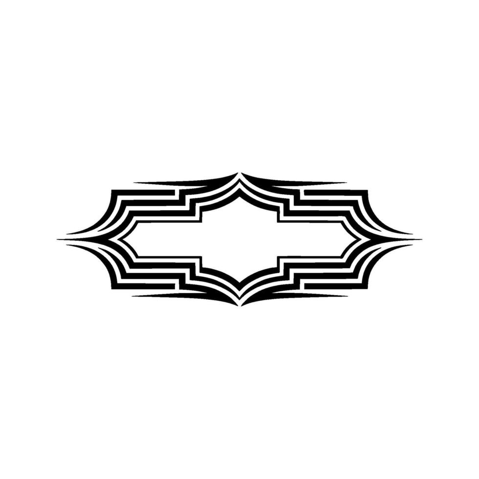 Geometric Tribal Ornament, Minimalist - Outline vector
