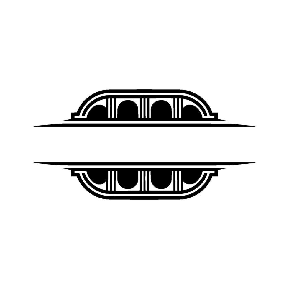 Art Deco Divider, Geometric , Split Element vector