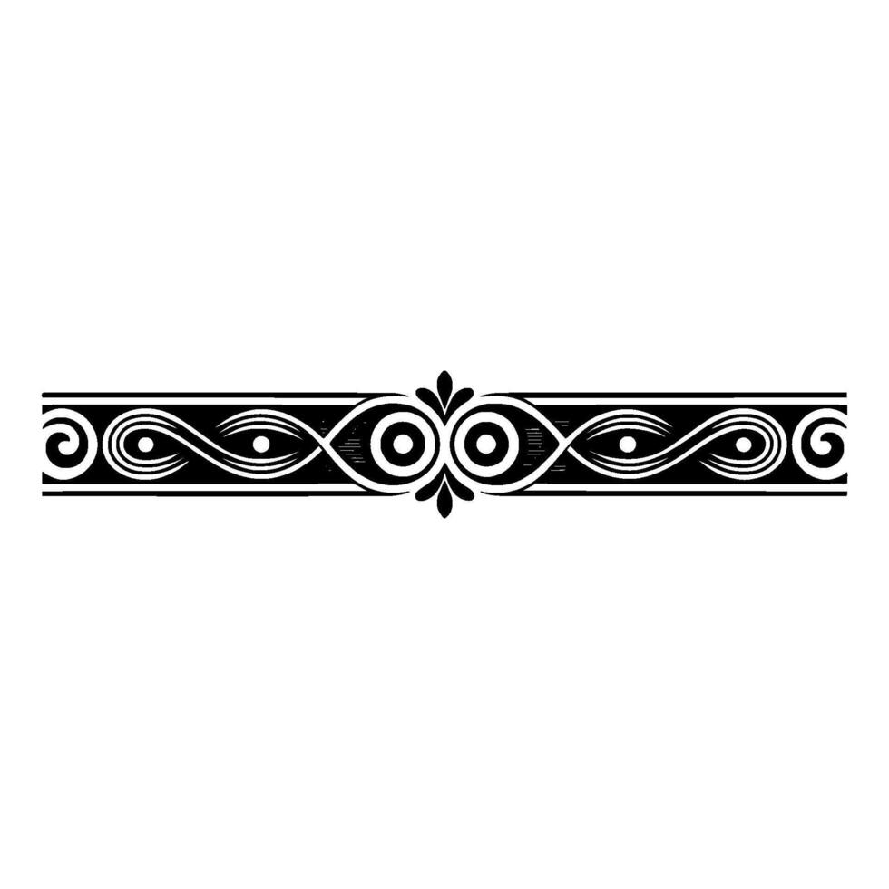 Elegant Black White Decorative Border, Vintage Style - Floral vector