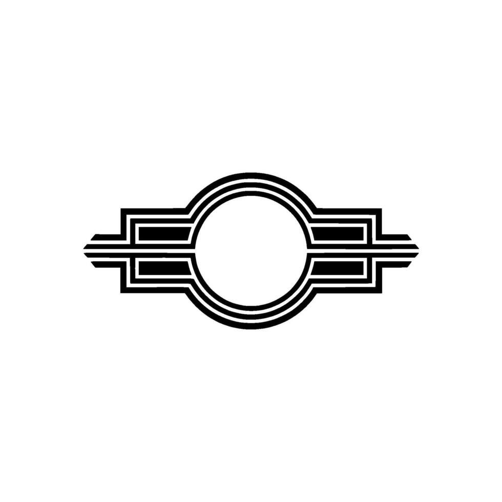 Art Deco Circle Emblem - Minimalist Geometric vector