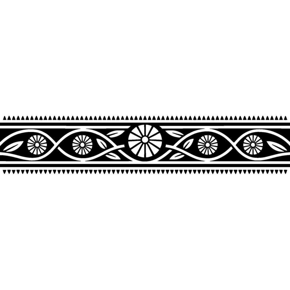 Elegant Black and White Decorative Border, Vintage Style, Geometric vector