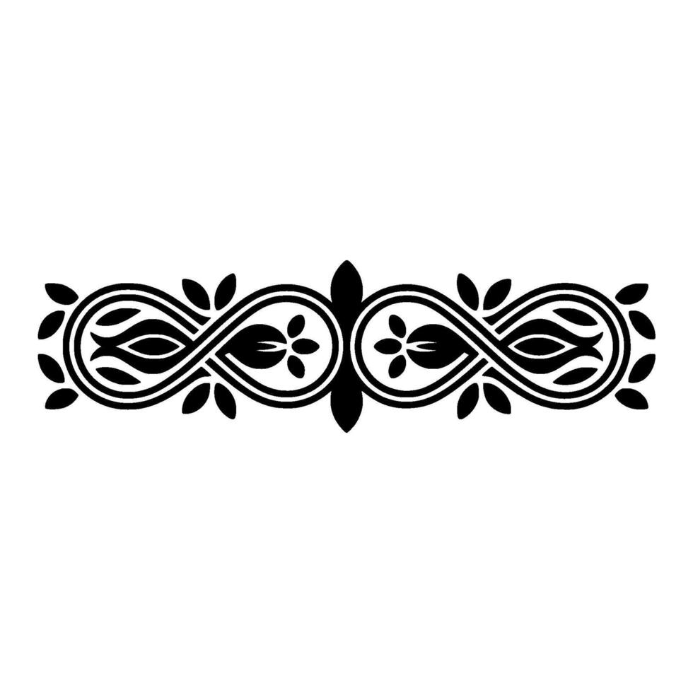 Elegant Black Ornamental Border, Vintage - Swirl vector