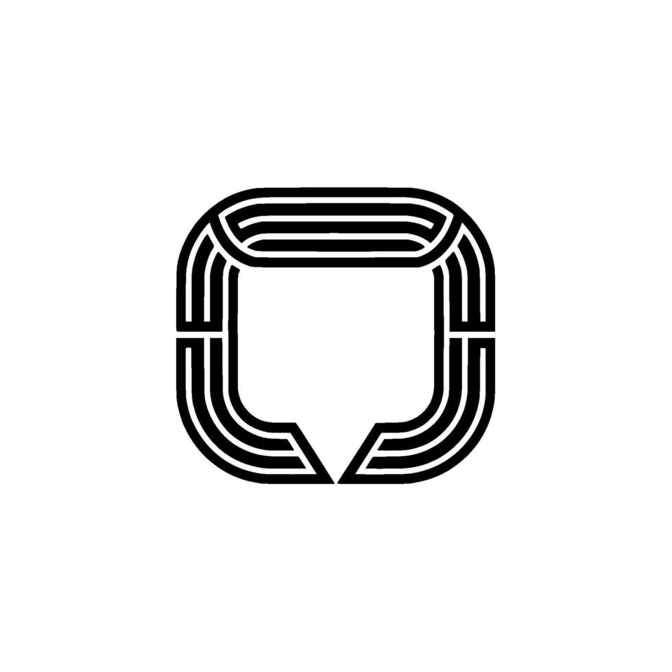 Geometric Loop, Minimalist Emblem, Modern Monogram vector