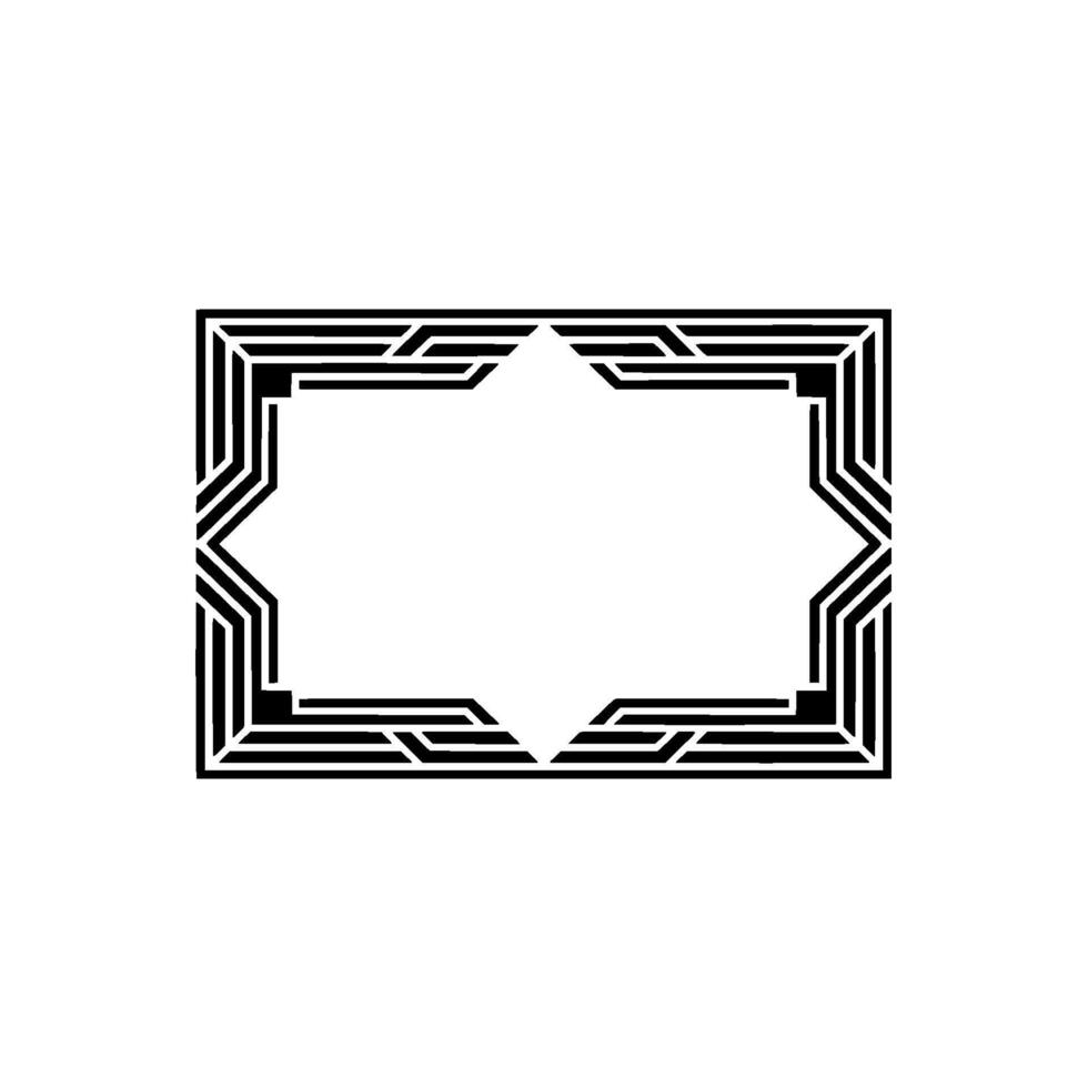 Geometric Deco Frame,Minimalist , Elegant Border, alternate version 7 vector