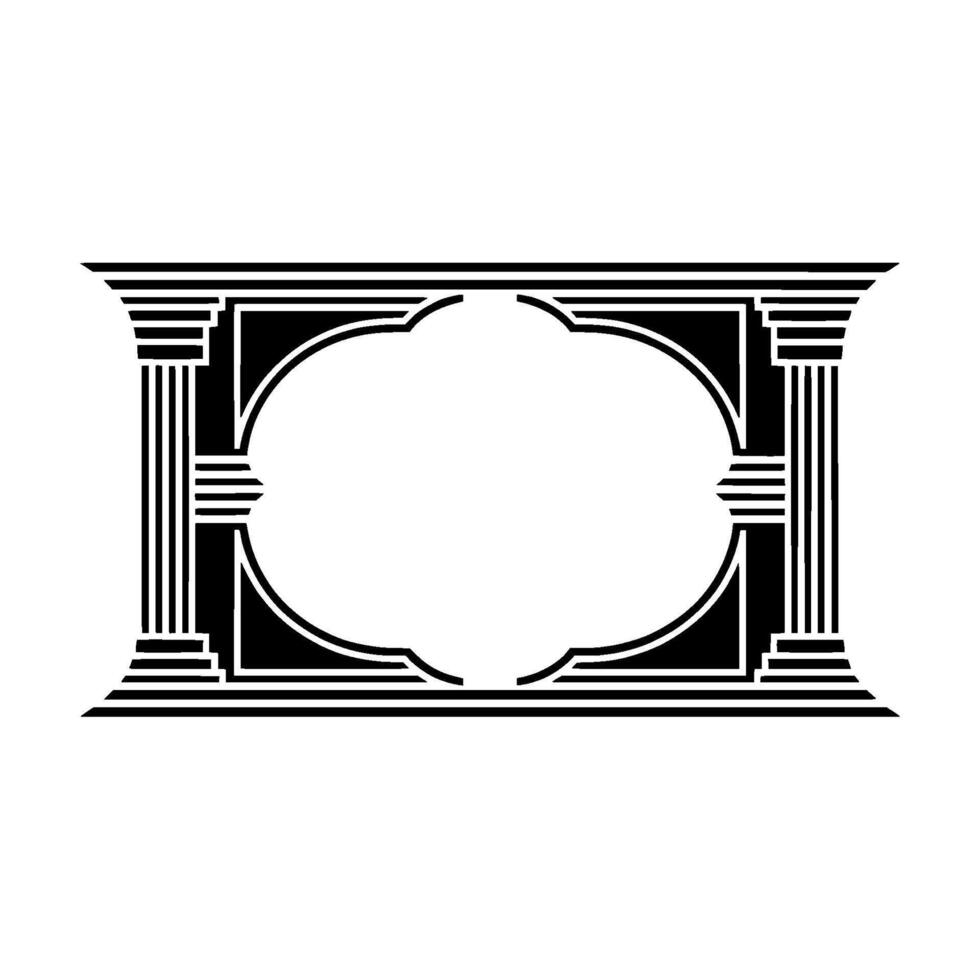 Art Deco Frame,Geometric Elegance, Minimalist, Outline vector