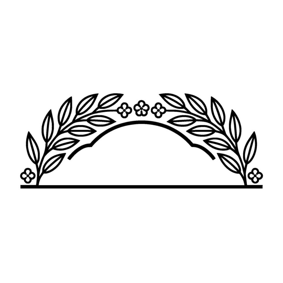 Elegant Laurel Arch, Minimalist Floral Border vector