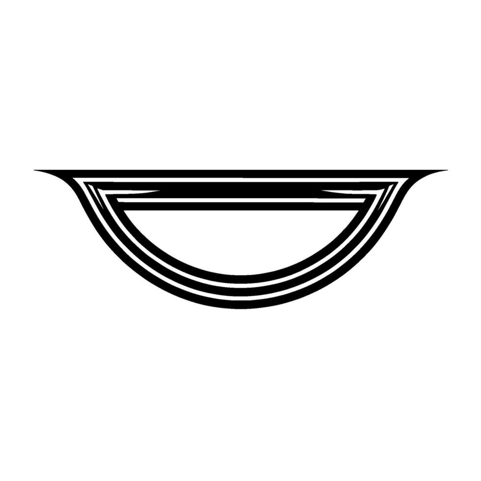 Geometric Crescent, Minimalist , Elegant Outline vector