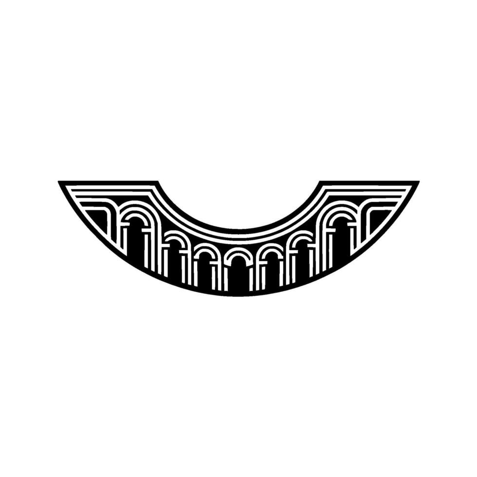 Art Deco Wave Geometric Ornament, Minimalist vector