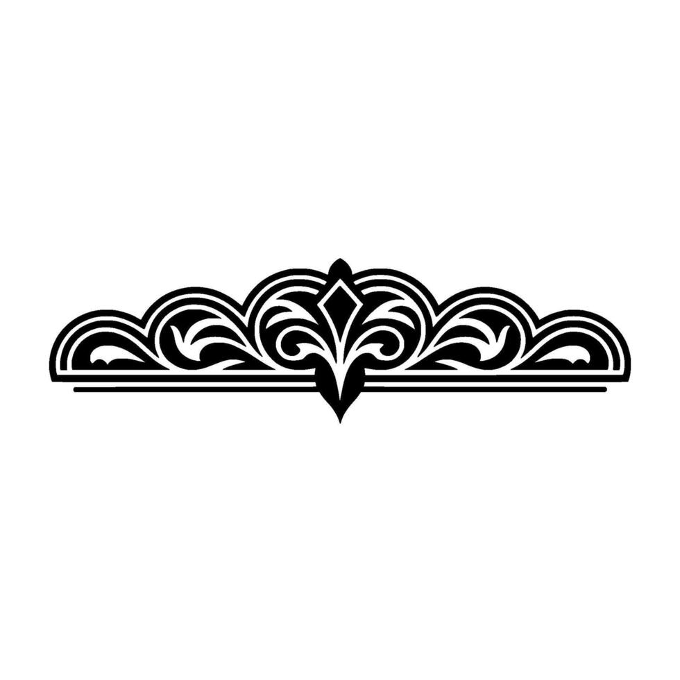 Elegant Black Ornamental Border, Vintage Element, Symmetrical vector