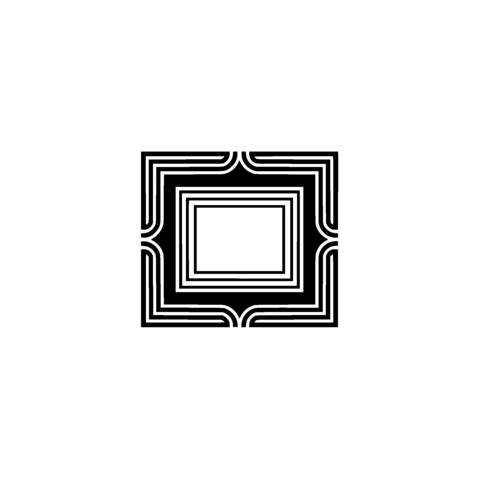 Geometric Deco Emblem, Minimalist, Square vector