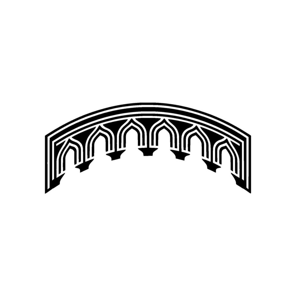 Gothic Arch Silhouette, Minimalist, Lineart vector
