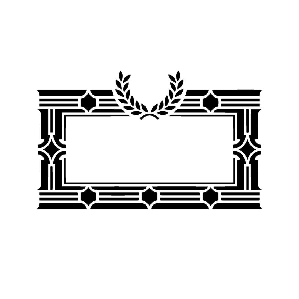 Art Deco Frame, Elegant Ornament, Vintage , Minimalist Style, Laurel vector