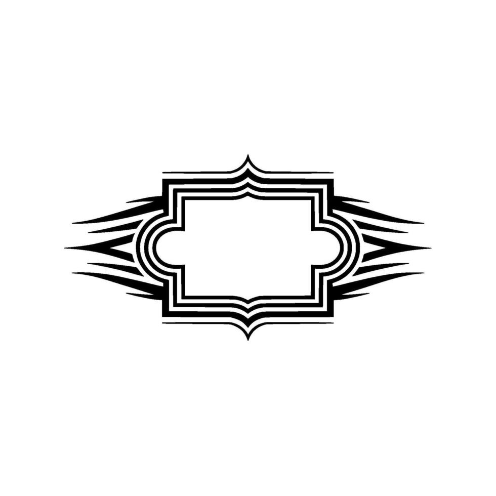 Art Deco Ornament, Geometric Frame, Minimalist, Outline vector