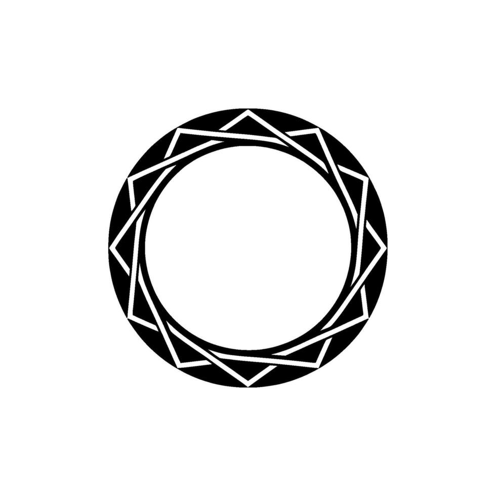 Geometric Circle Frame, Minimalist , Black White, Abstract vector