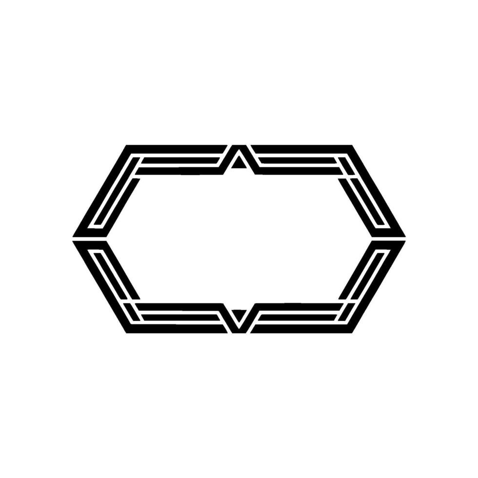 Geometric Hexagon Frame, Art Deco Style, Vintage vector