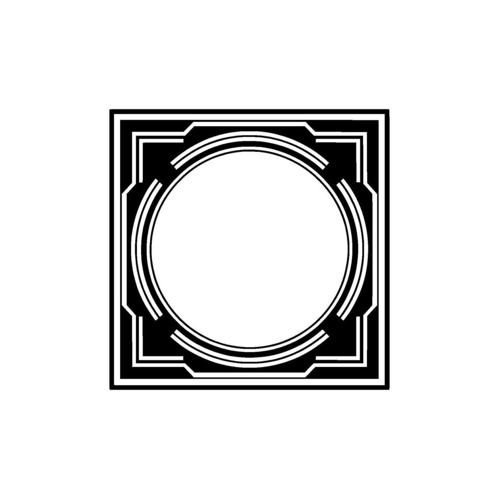 Geometric Circle Frame, Art Deco Style, Minimalism vector
