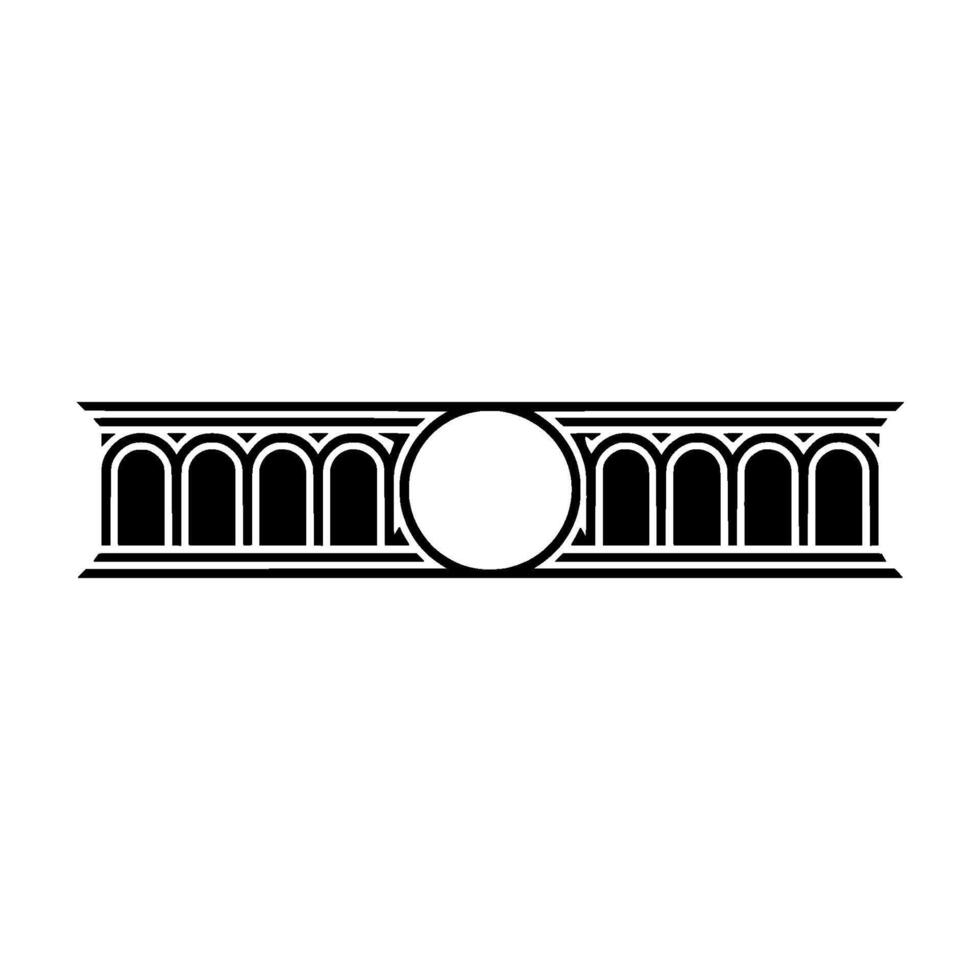 Geometric Moon Border,Art Deco Style vector