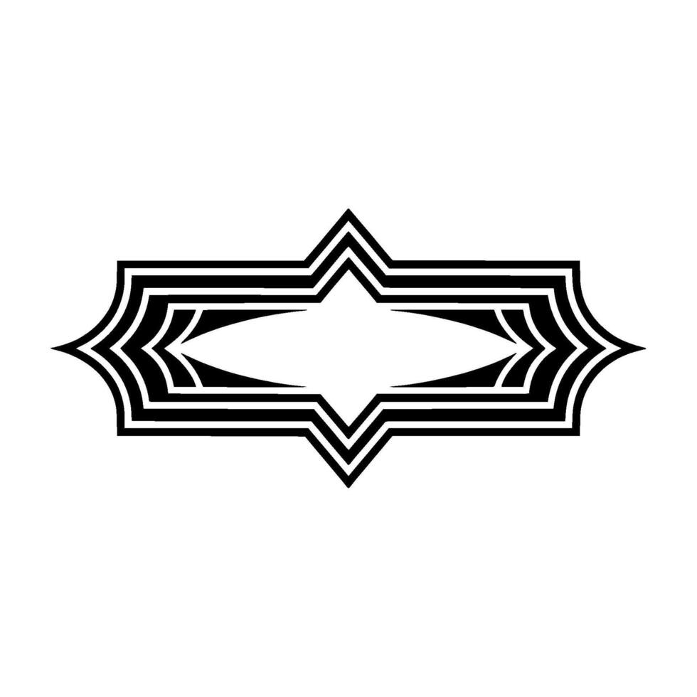Geometric Deco Emblem,Minimalist , Elegant Border, Symmetrical vector