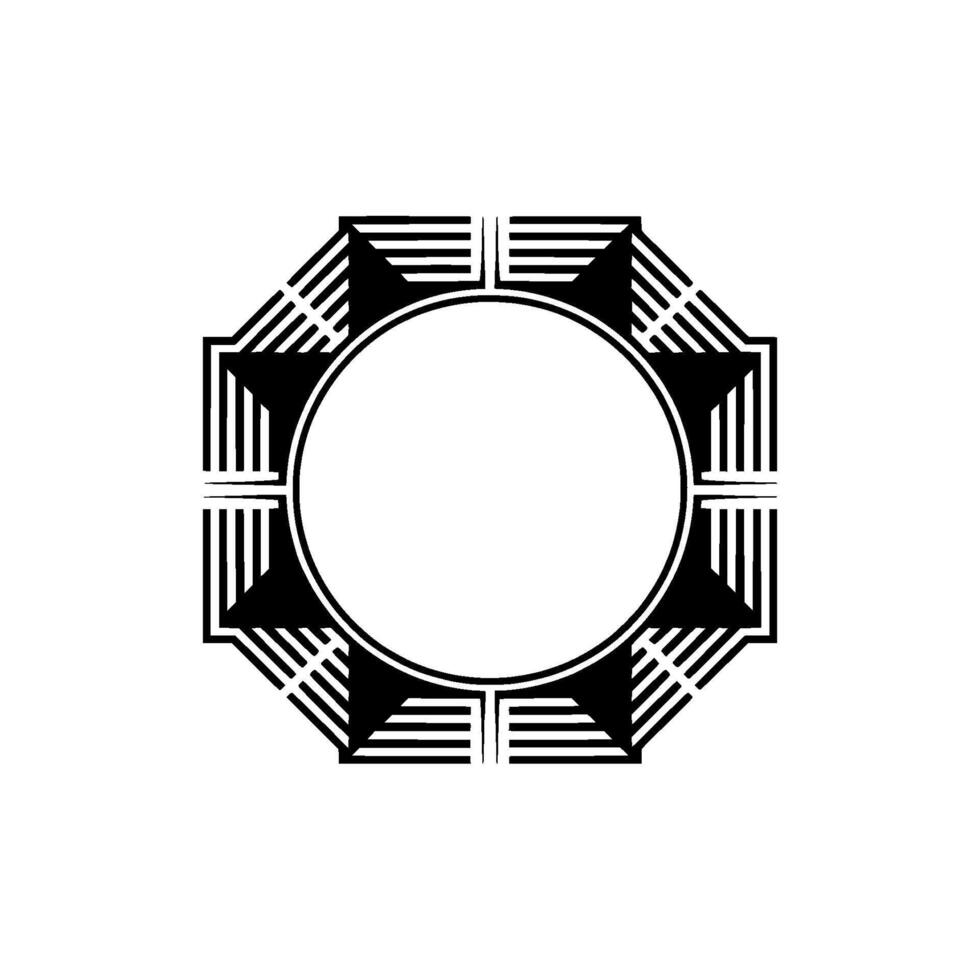 Geometric Deco Frame, Minimalist ,Circular Outline vector