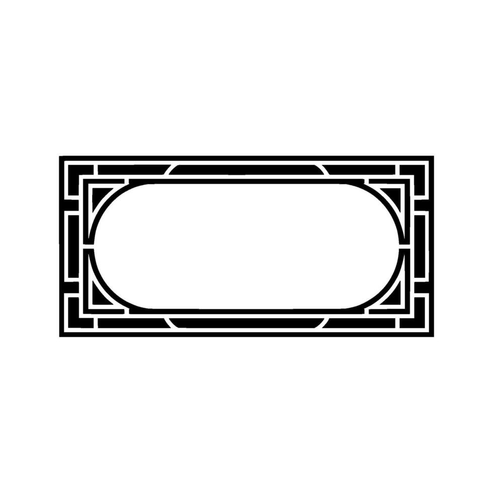 Geometric Deco Frame Minimalist, Retro vector