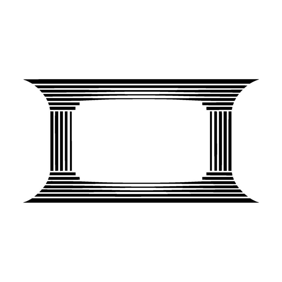 Geometric Temple Frame,Minimalist - Architecture vector