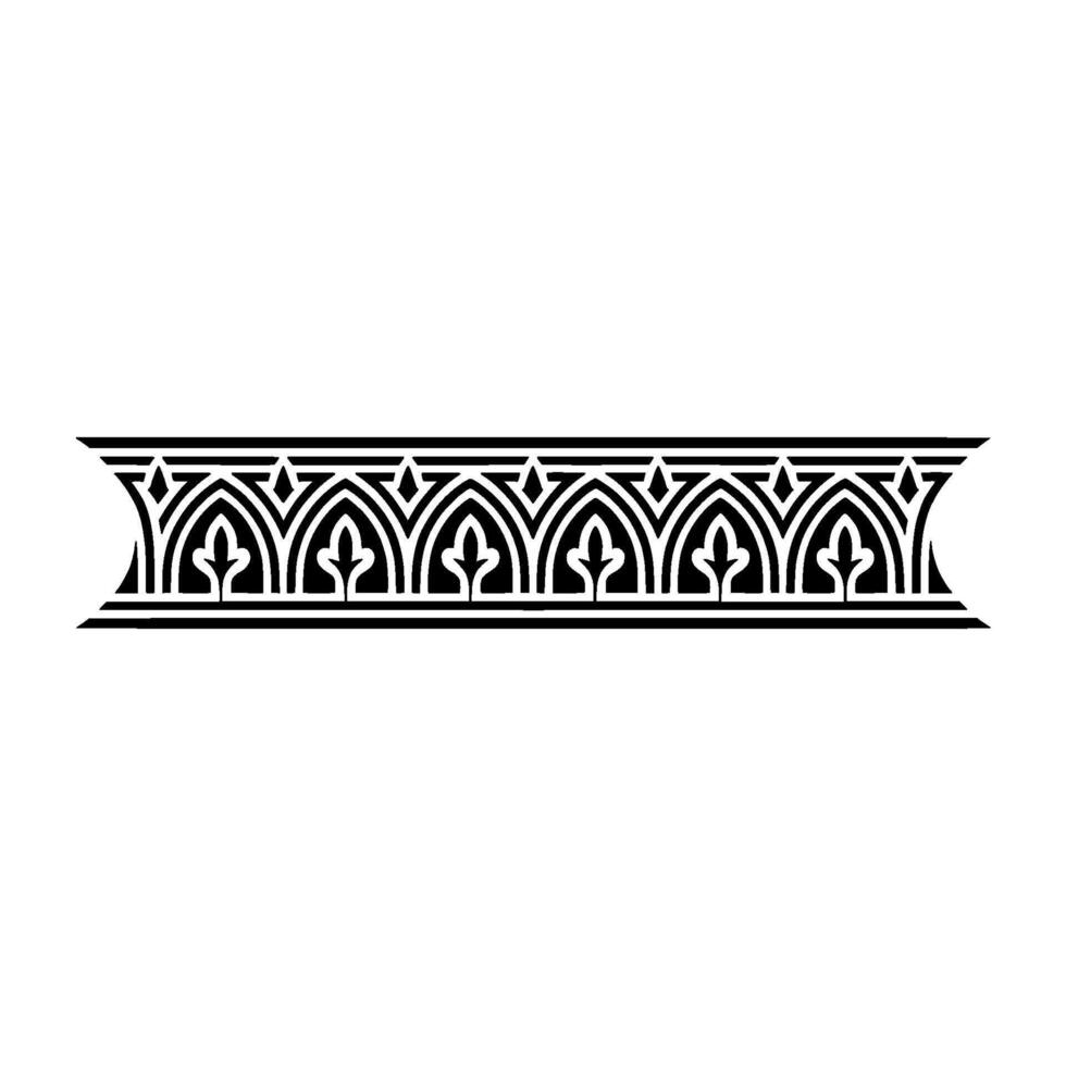 Gothic Arch Decorative Border,Vintage Style vector