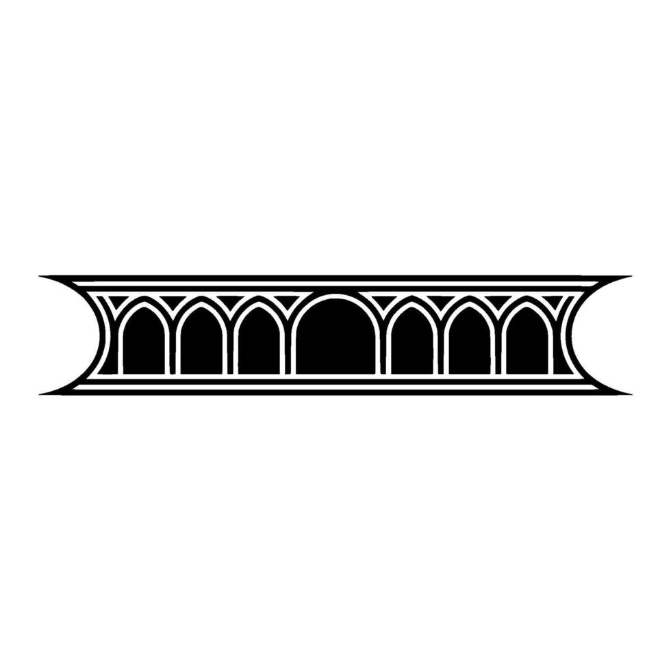 Gothic Arch Ornament Elegant Border, Decorative vector