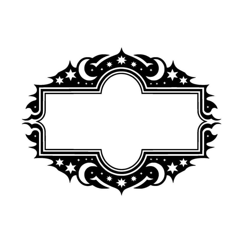 Celestial Ornament Border, Vintage vector