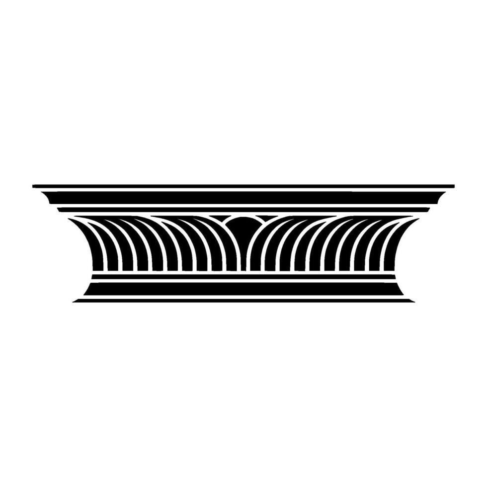 Geometric Capital Ornament, Minimalist, Architecture vector