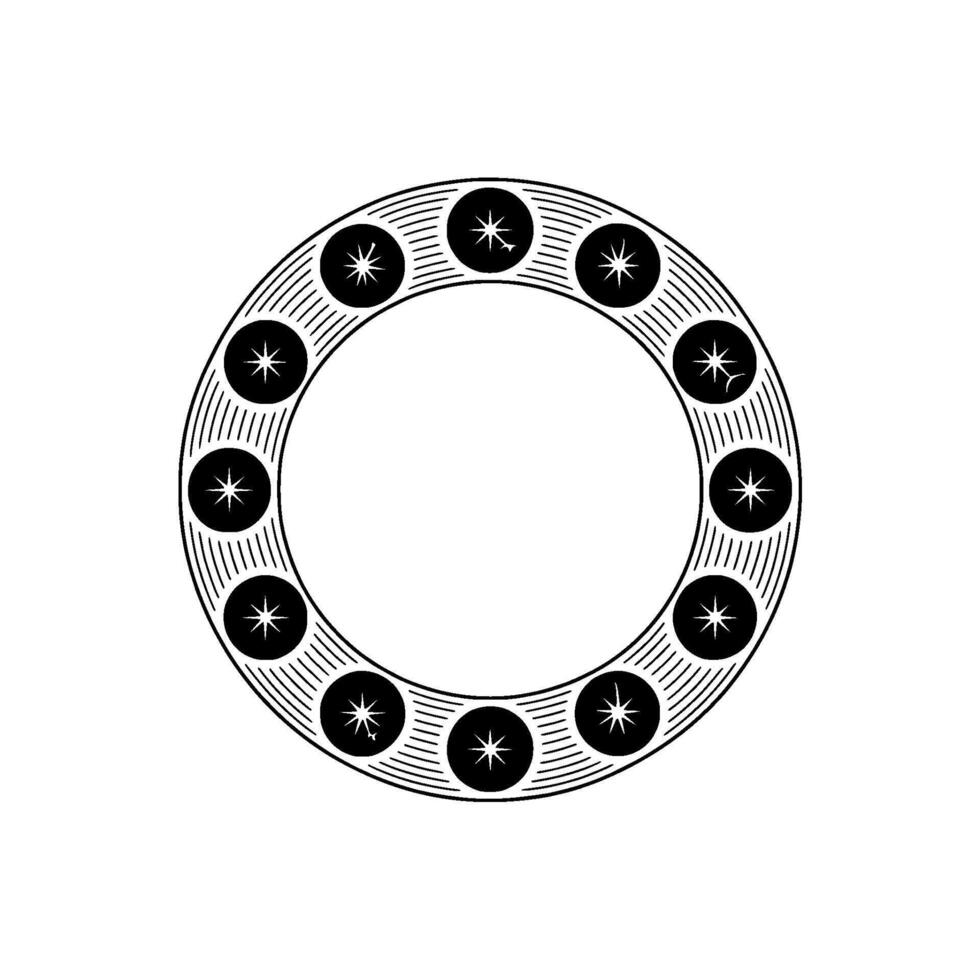 Celestial Circle Minimalist Starburst Emblem vector