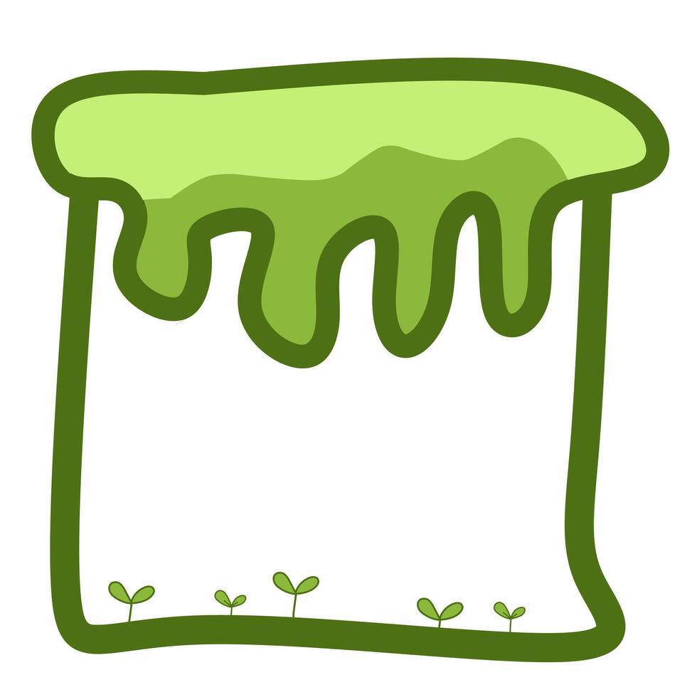 Green Kawaii Border Hand Drawing vector