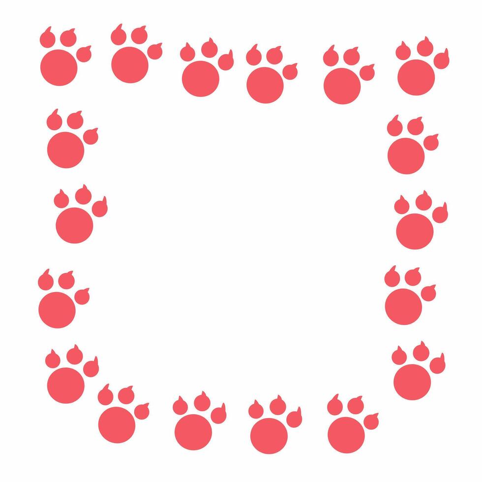 Kawaii Border Animal Paw vector