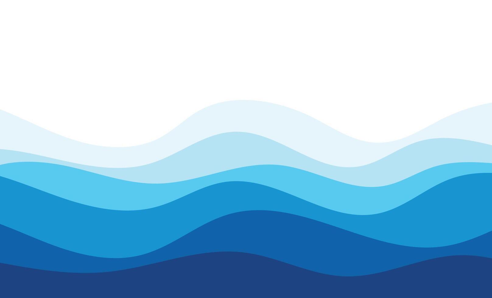 Sea waves layered background illustration and sea beach illustration. vector