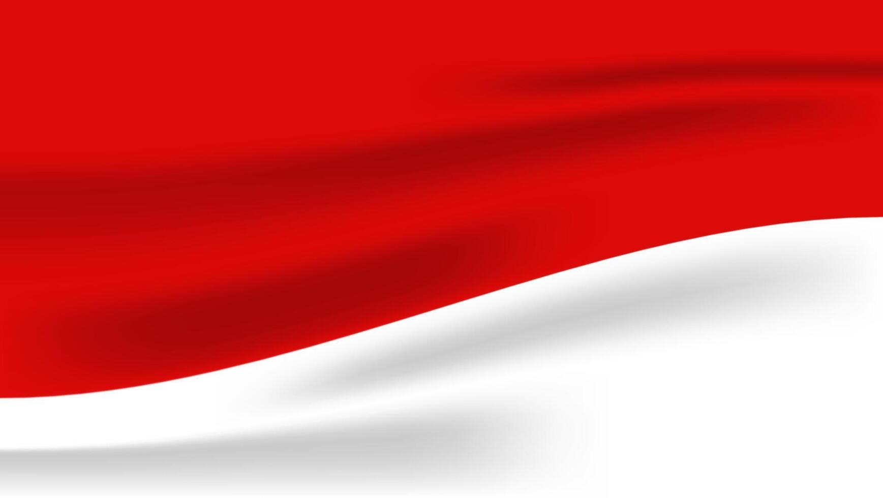 Red and white indonesian flag waving. vector