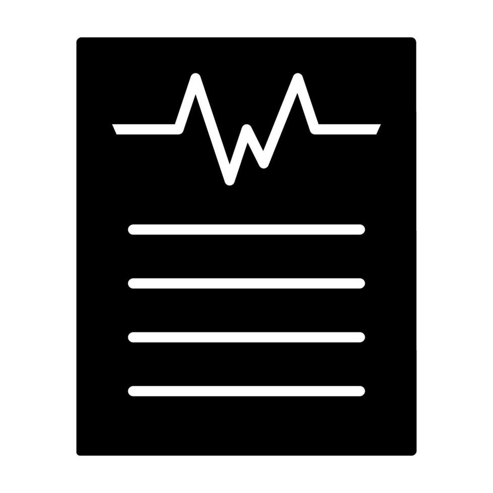 Cardiogram solid icon. Medical report illustration isolated on white. Cardiology glyph style design, designed for web and app. Eps 10 vector
