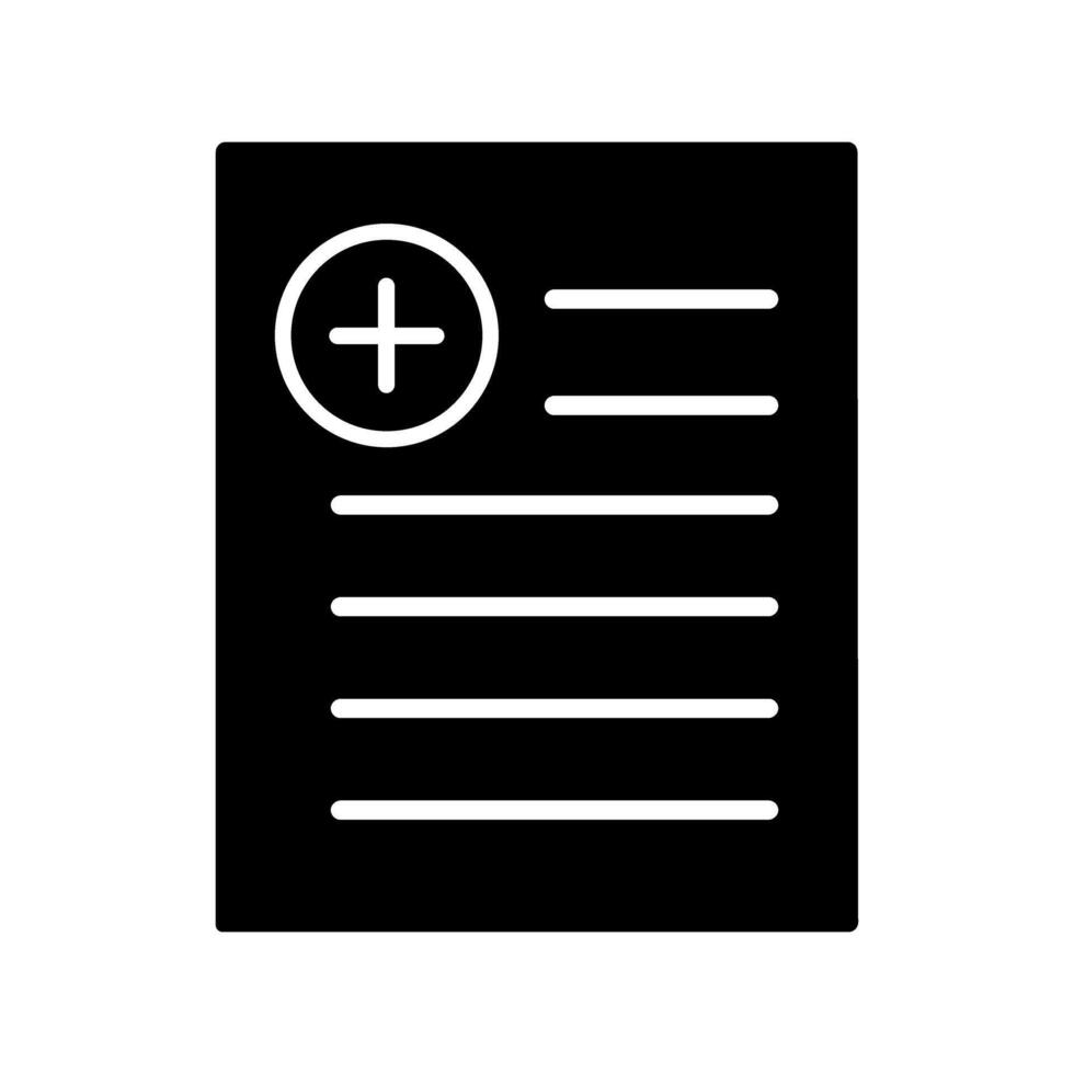 Medical report icon. Black and white illustration. Solid linear icon. vector