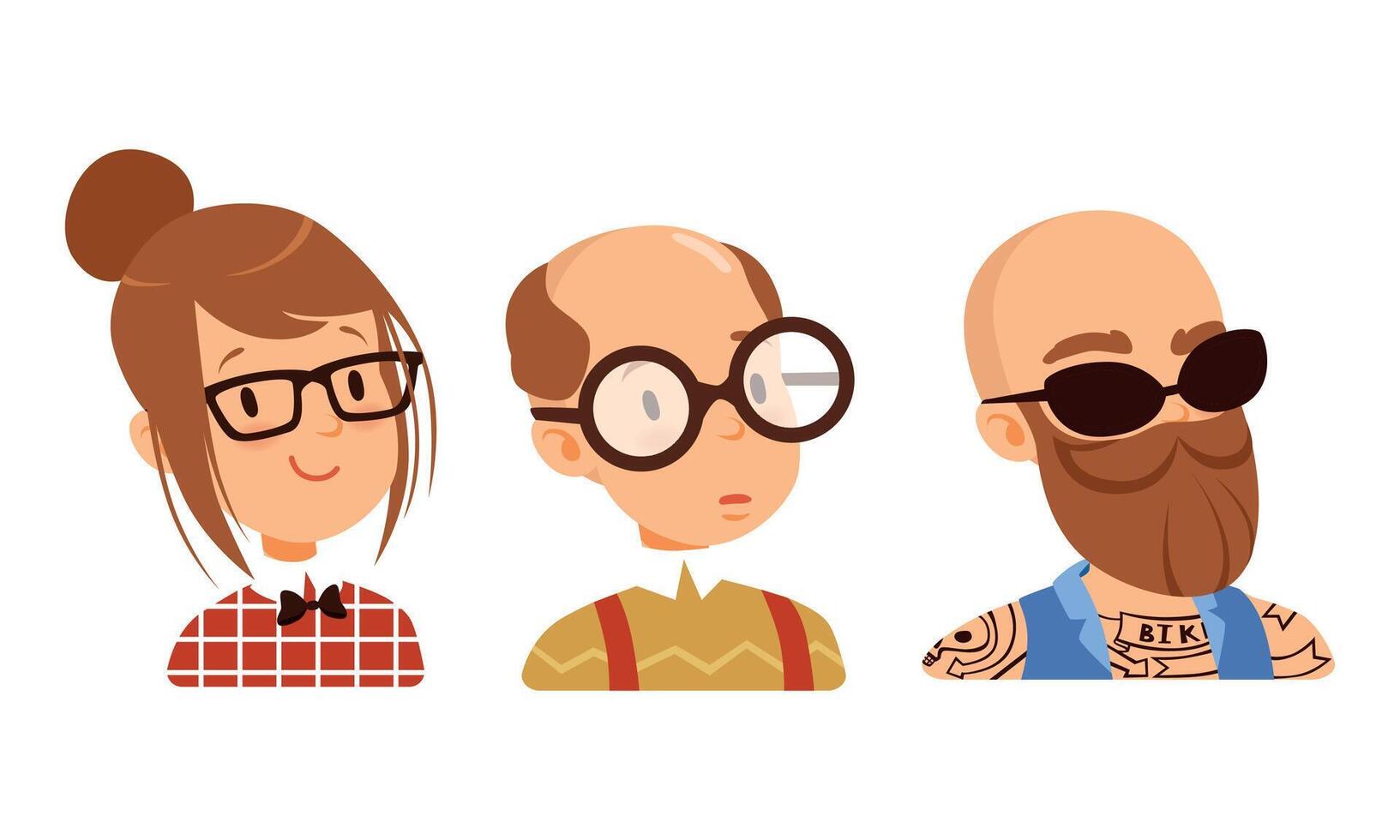 Male and Female Avatars with Different Hairstyle Set vector
