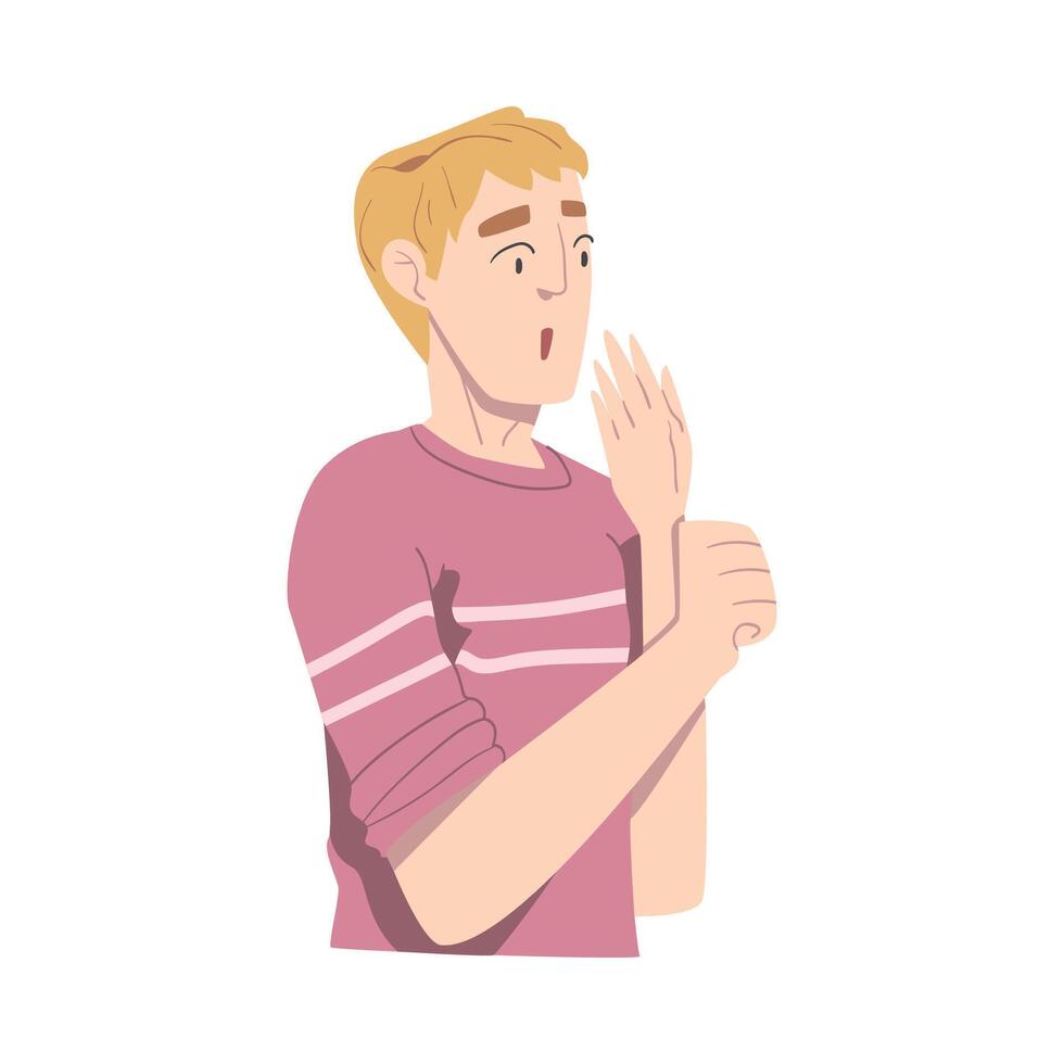 Surprised Guy, Young Man Looking Shocked Cartoon Style Illustration vector